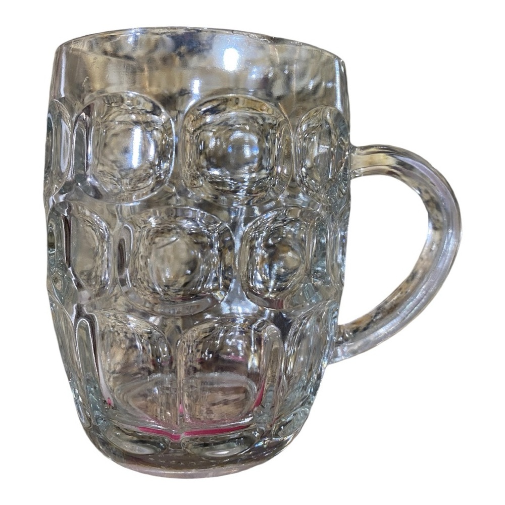 Vintage Ravenhead Glass clear heavy glass mug. England. VGUC - Picture 3 of 3